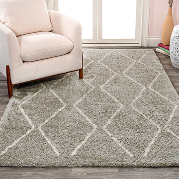 Catala Moroccan Diamond Shag Area Rug